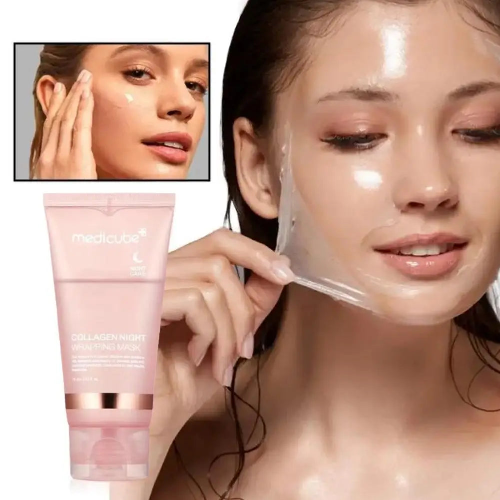Collagen Overnight Wrapping Peel-Off Facial Mask 75ml Korean Night Mask For Deep Hydration Skin Care Repair