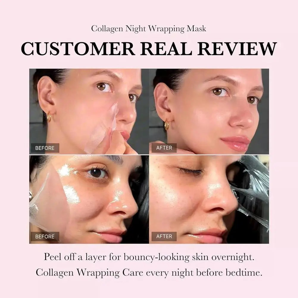 Collagen Overnight Wrapping Peel-Off Facial Mask 75ml Korean Night Mask For Deep Hydration Skin Care Repair