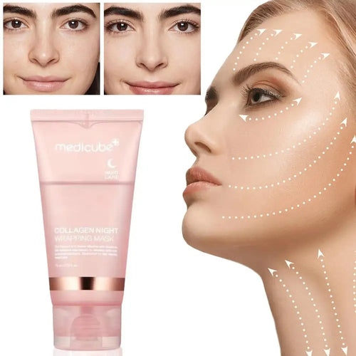 Collagen Overnight Wrapping Peel-Off Facial Mask 75ml Korean Night Mask For Deep Hydration Skin Care Repair
